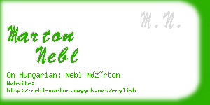 marton nebl business card